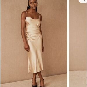 Brand new with tags Anthropologie  slip dress gold